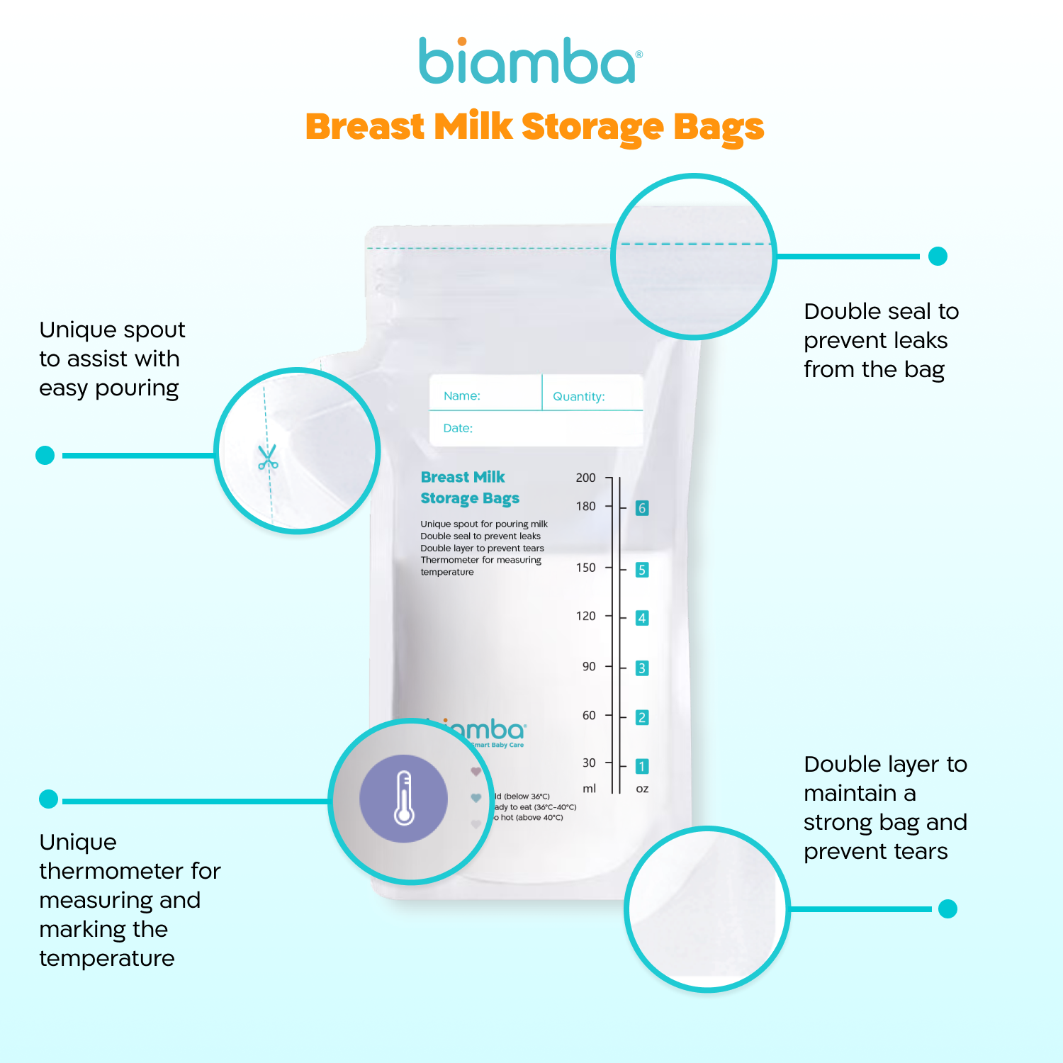 Breast milk storage bags